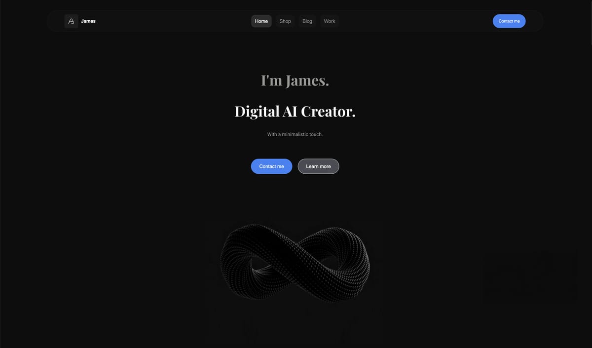 Best AI website builder for creators, a creator business website built with Framekit on laptop and phone