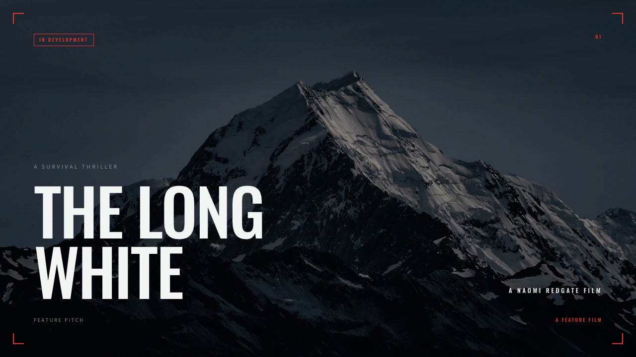 A feature film pitch deck cover made in Framekit