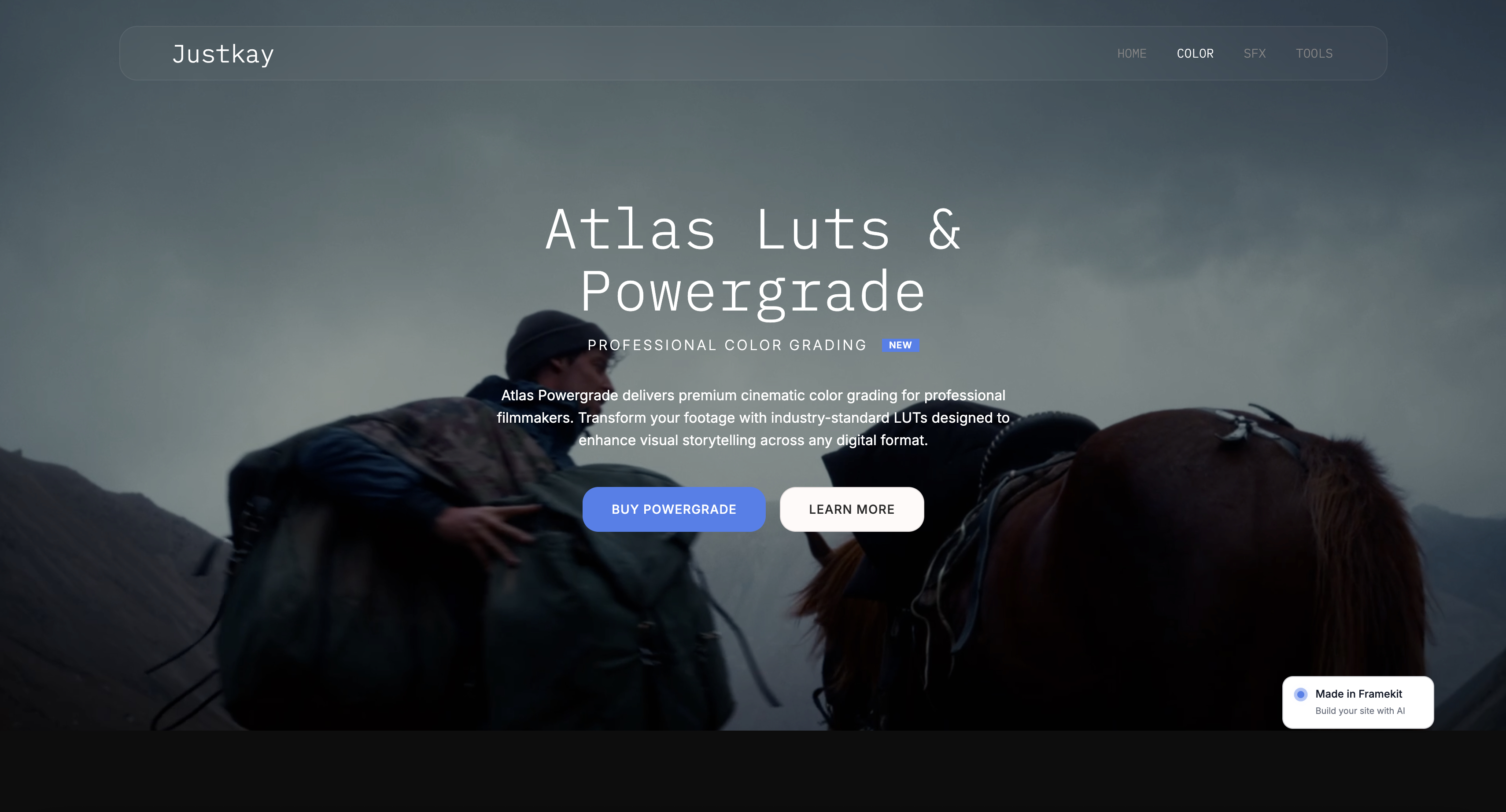 An artist site with a store and product pages, built on Framekit