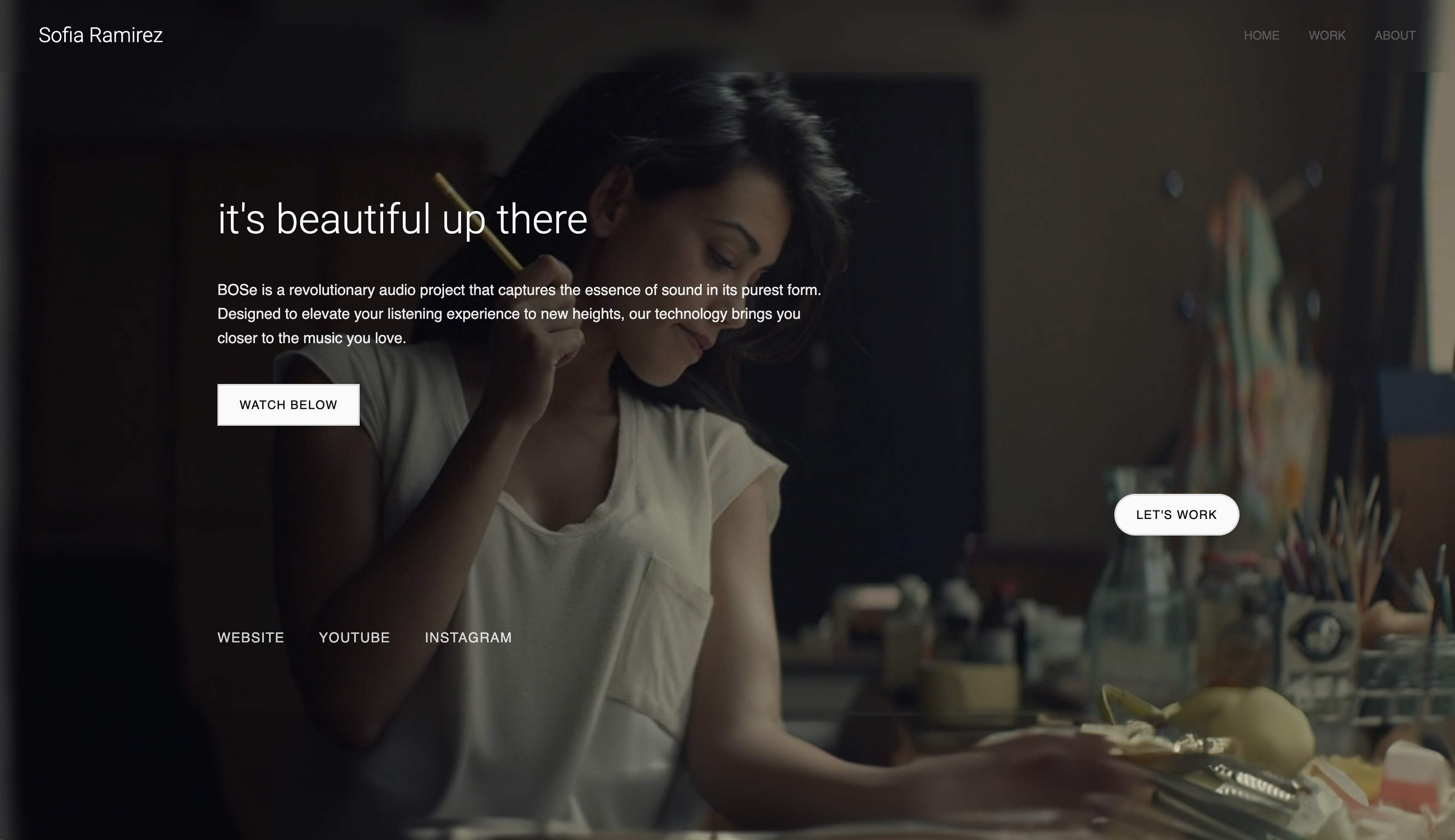 A storyboard artist portfolio with a sequence held in order, built with Framekit